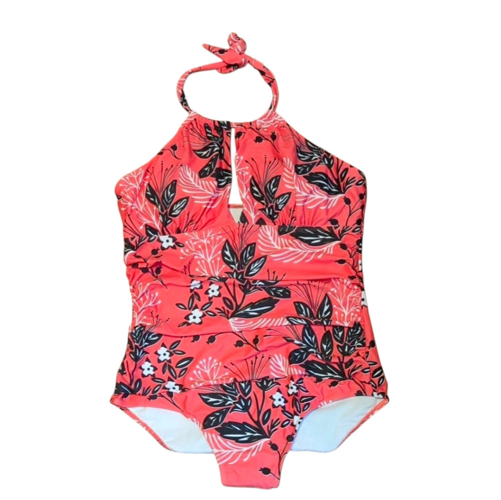 Halter Monokini Ruched Slimming Effect Swimsuit Size 2X